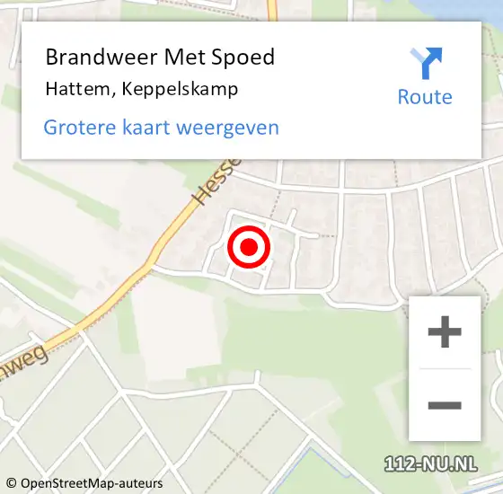 Locatie op kaart van de 112 melding: Brandweer Met Spoed Naar Hattem, Keppelskamp op 21 augustus 2021 20:44