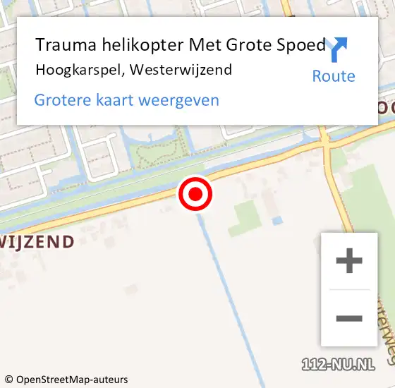 Locatie op kaart van de 112 melding: Trauma helikopter Met Grote Spoed Naar Hoogkarspel, Westerwijzend op 21 augustus 2021 21:42