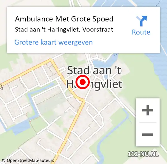Locatie op kaart van de 112 melding: Ambulance Met Grote Spoed Naar Stad aan 't Haringvliet, Voorstraat op 21 augustus 2021 21:54