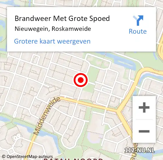 Locatie op kaart van de 112 melding: Brandweer Met Grote Spoed Naar Nieuwegein, Roskamweide op 21 augustus 2021 22:35