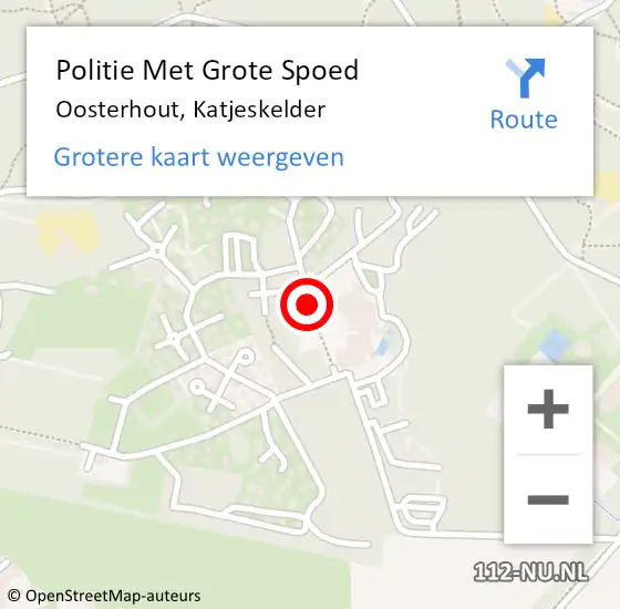 Locatie op kaart van de 112 melding: Politie Met Grote Spoed Naar Oosterhout, Katjeskelder op 21 augustus 2021 22:50