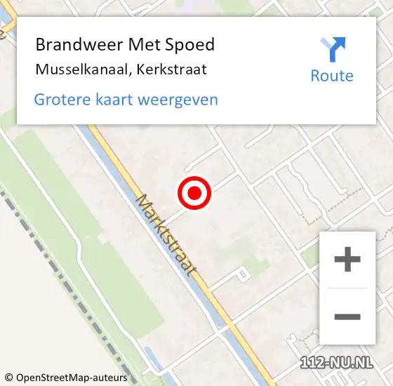 Locatie op kaart van de 112 melding: Brandweer Met Spoed Naar Musselkanaal, Kerkstraat op 21 augustus 2021 23:24