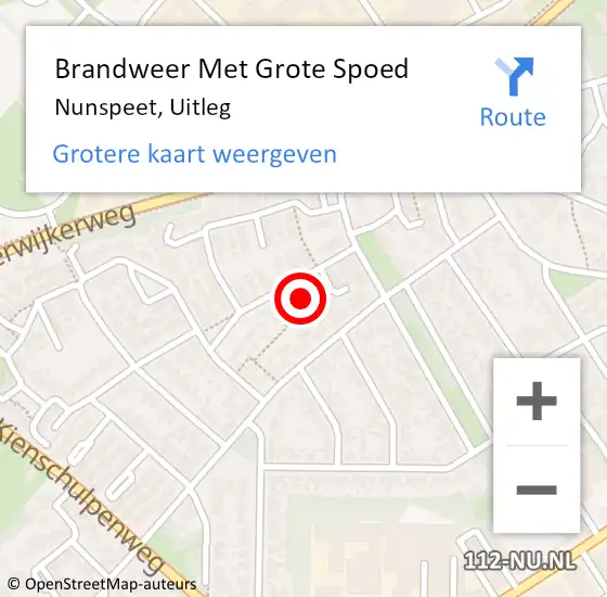 Locatie op kaart van de 112 melding: Brandweer Met Grote Spoed Naar Nunspeet, Uitleg op 21 augustus 2021 23:35