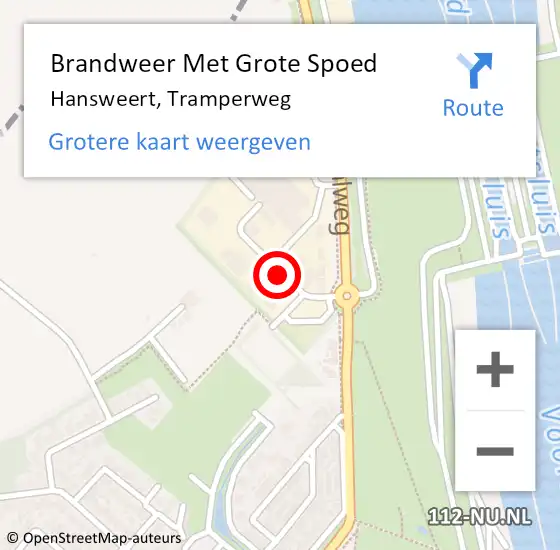 Locatie op kaart van de 112 melding: Brandweer Met Grote Spoed Naar Hansweert, Tramperweg op 20 juni 2014 13:03