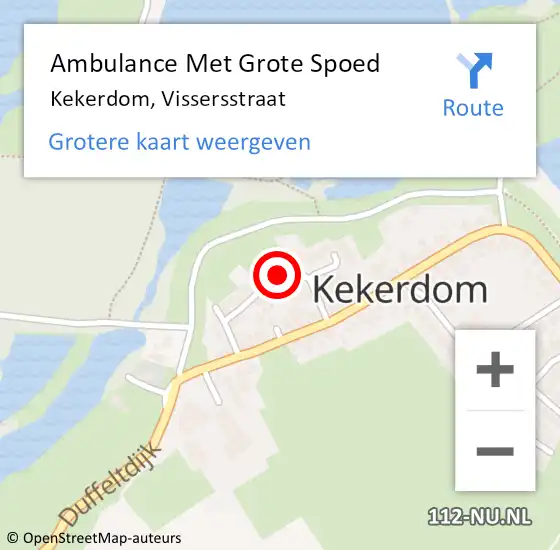 Locatie op kaart van de 112 melding: Ambulance Met Grote Spoed Naar Kekerdom, Vissersstraat op 22 augustus 2021 03:46