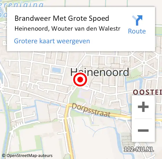 Locatie op kaart van de 112 melding: Brandweer Met Grote Spoed Naar Heinenoord, Wouter van den Walestr op 22 augustus 2021 03:50