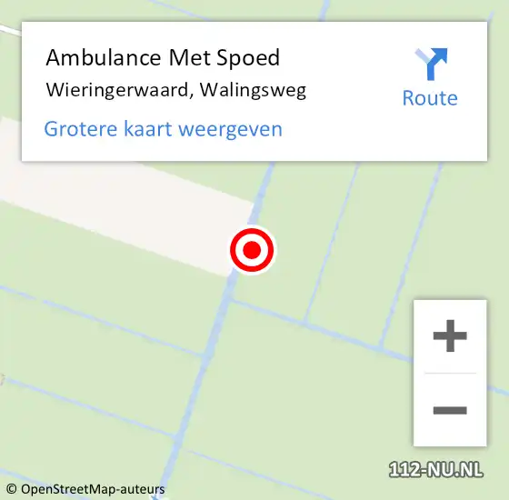 Locatie op kaart van de 112 melding: Ambulance Met Spoed Naar Wieringerwaard, Walingsweg op 22 augustus 2021 04:21