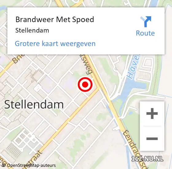 Locatie op kaart van de 112 melding: Brandweer Met Spoed Naar Stellendam op 22 augustus 2021 05:36