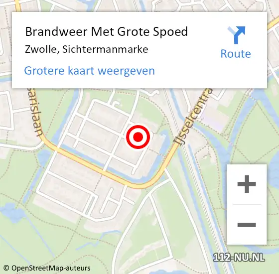 Locatie op kaart van de 112 melding: Brandweer Met Grote Spoed Naar Zwolle, Sichtermanmarke op 20 juni 2014 13:19