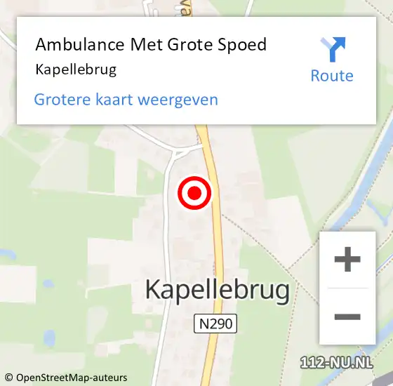 Locatie op kaart van de 112 melding: Ambulance Met Grote Spoed Naar Kapellebrug op 22 augustus 2021 09:44