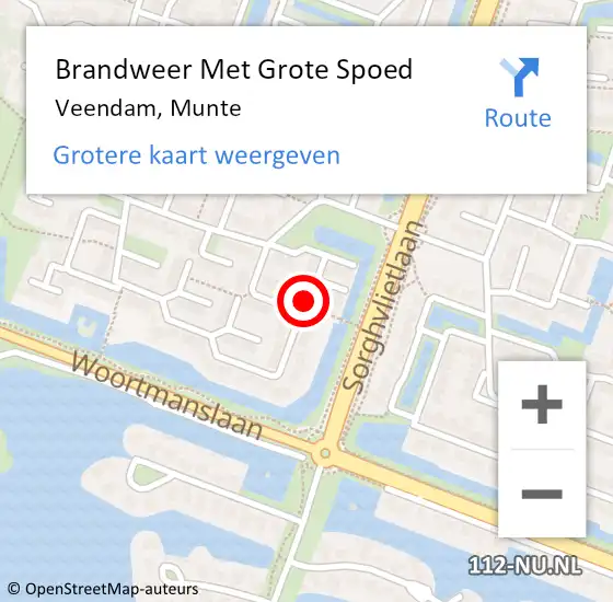 Locatie op kaart van de 112 melding: Brandweer Met Grote Spoed Naar Veendam, Munte op 22 augustus 2021 10:10