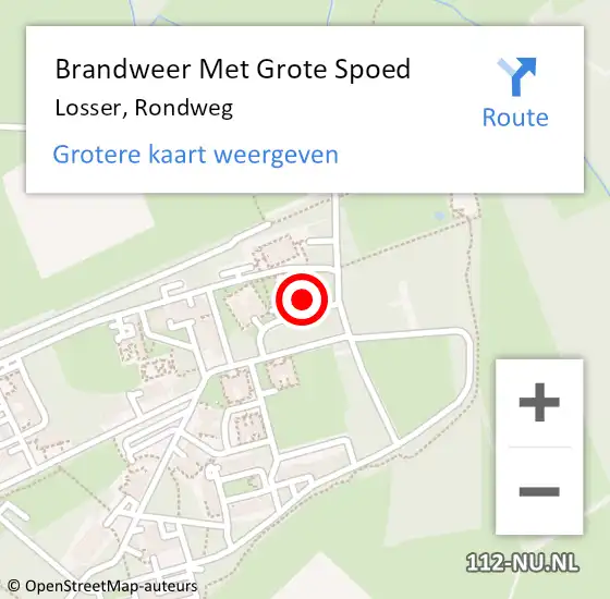 Locatie op kaart van de 112 melding: Brandweer Met Grote Spoed Naar Losser, Rondweg op 22 augustus 2021 10:27