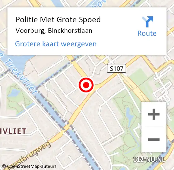 Locatie op kaart van de 112 melding: Politie Met Grote Spoed Naar Voorburg, Binckhorstlaan op 22 augustus 2021 10:38