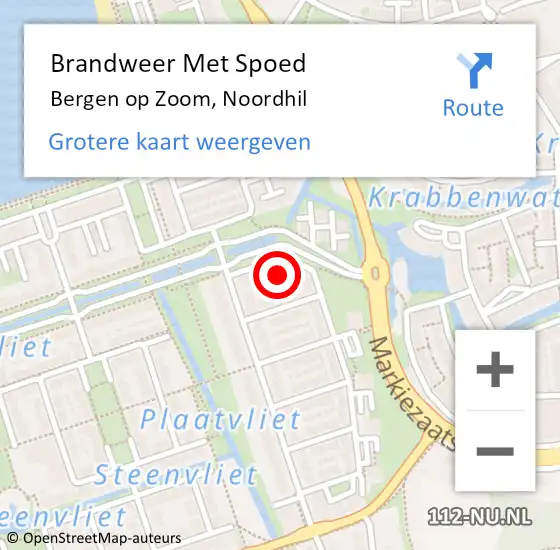 Locatie op kaart van de 112 melding: Brandweer Met Spoed Naar Bergen op Zoom, Noordhil op 22 augustus 2021 11:13