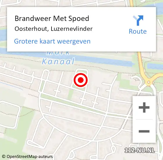 Locatie op kaart van de 112 melding: Brandweer Met Spoed Naar Oosterhout, Luzernevlinder op 22 augustus 2021 11:44