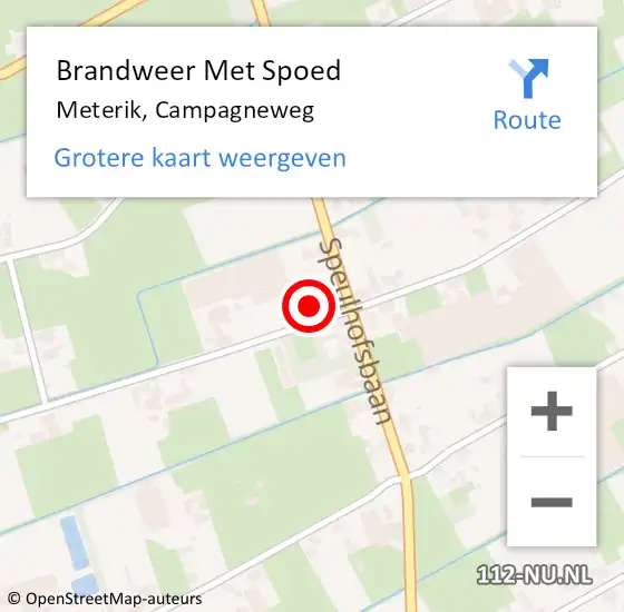 Locatie op kaart van de 112 melding: Brandweer Met Spoed Naar Meterik, Campagneweg op 22 augustus 2021 12:03