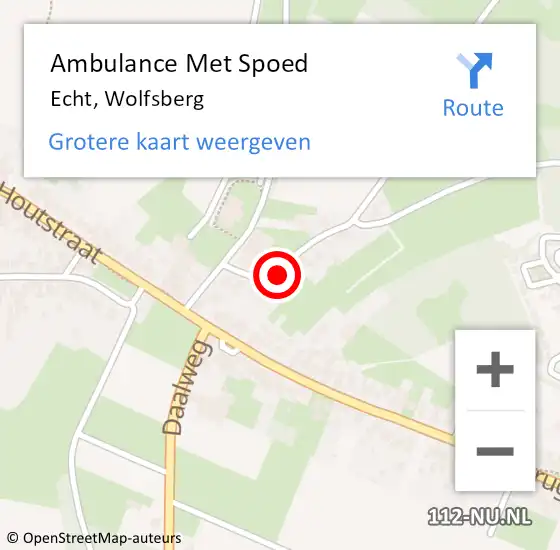 Locatie op kaart van de 112 melding: Ambulance Met Spoed Naar Echt, Wolfsberg op 22 augustus 2021 12:37