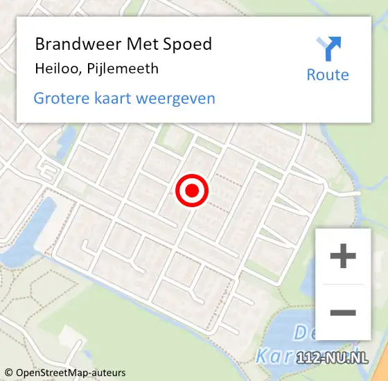 Locatie op kaart van de 112 melding: Brandweer Met Spoed Naar Heiloo, Pijlemeeth op 22 augustus 2021 12:38