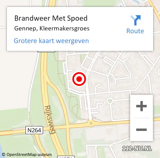 Locatie op kaart van de 112 melding: Brandweer Met Spoed Naar Gennep, Kleermakersgroes op 22 augustus 2021 12:43