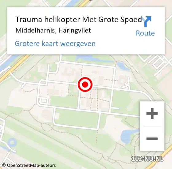 Locatie op kaart van de 112 melding: Trauma helikopter Met Grote Spoed Naar Middelharnis, Haringvliet op 22 augustus 2021 12:50