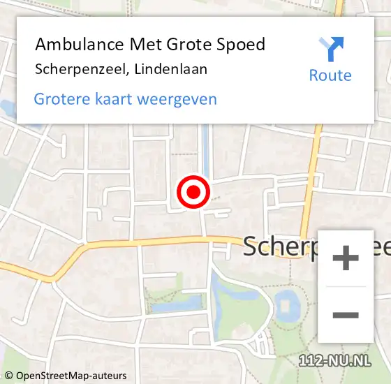 Locatie op kaart van de 112 melding: Ambulance Met Grote Spoed Naar Scherpenzeel, Lindenlaan op 22 augustus 2021 12:55