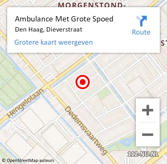 Locatie op kaart van de 112 melding: Ambulance Met Grote Spoed Naar Den Haag, Dieverstraat op 22 augustus 2021 13:25