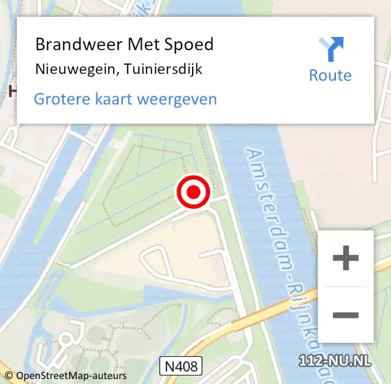 Locatie op kaart van de 112 melding: Brandweer Met Spoed Naar Nieuwegein, Tuiniersdijk op 22 augustus 2021 13:39