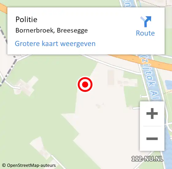 Locatie op kaart van de 112 melding: Politie Bornerbroek, Breesegge op 22 augustus 2021 14:35