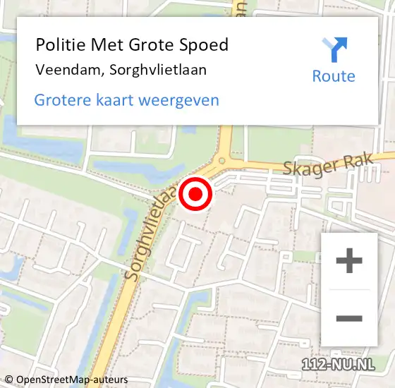 Locatie op kaart van de 112 melding: Politie Met Grote Spoed Naar Veendam, Sorghvlietlaan op 22 augustus 2021 14:39