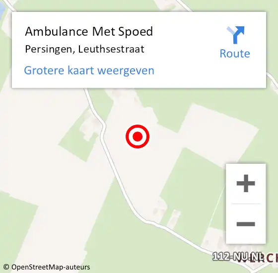 Locatie op kaart van de 112 melding: Ambulance Met Spoed Naar Persingen, Leuthsestraat op 22 augustus 2021 15:22