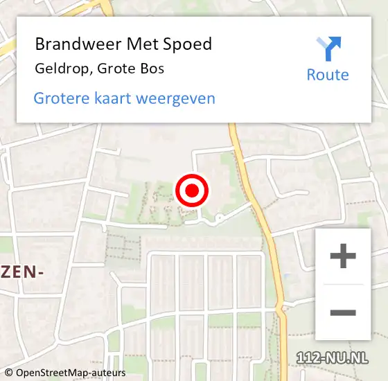 Locatie op kaart van de 112 melding: Brandweer Met Spoed Naar Geldrop, Grote Bos op 22 augustus 2021 15:39