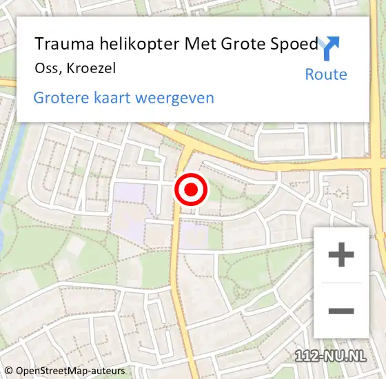 Locatie op kaart van de 112 melding: Trauma helikopter Met Grote Spoed Naar Oss, Kroezel op 22 augustus 2021 15:40