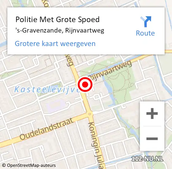 Locatie op kaart van de 112 melding: Politie Met Grote Spoed Naar 's-Gravenzande, Rijnvaartweg op 22 augustus 2021 16:50