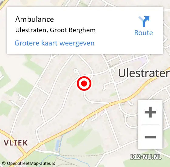 Locatie op kaart van de 112 melding: Ambulance Ulestraten, Groot Berghem op 20 juni 2014 14:05