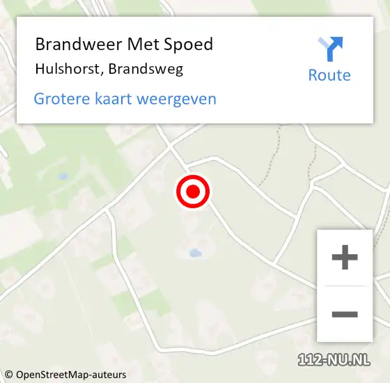 Locatie op kaart van de 112 melding: Brandweer Met Spoed Naar Hulshorst, Brandsweg op 22 augustus 2021 17:22