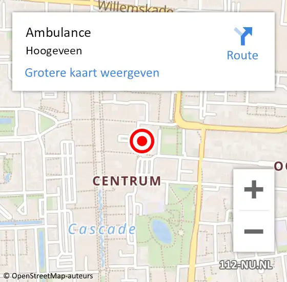 Locatie op kaart van de 112 melding: Ambulance Hoogeveen op 20 juni 2014 14:11