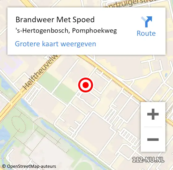 Locatie op kaart van de 112 melding: Brandweer Met Spoed Naar 's-Hertogenbosch, Pomphoekweg op 22 augustus 2021 18:00