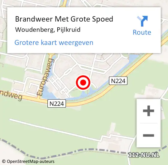 Locatie op kaart van de 112 melding: Brandweer Met Grote Spoed Naar Woudenberg, Pijlkruid op 22 augustus 2021 18:36