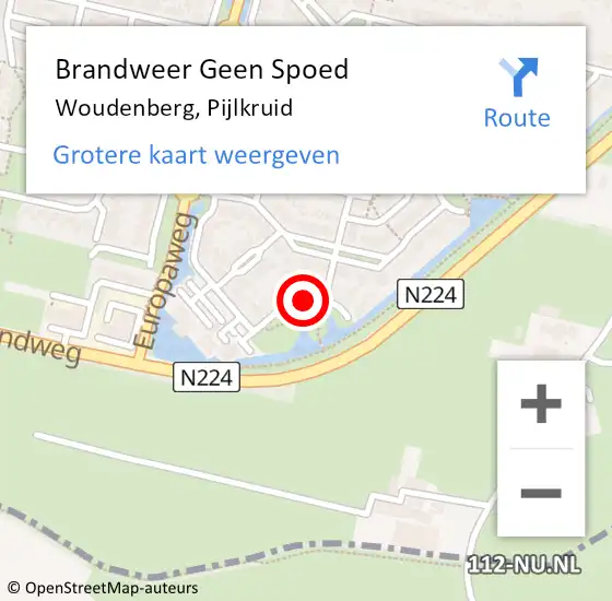 Locatie op kaart van de 112 melding: Brandweer Geen Spoed Naar Woudenberg, Pijlkruid op 22 augustus 2021 18:43