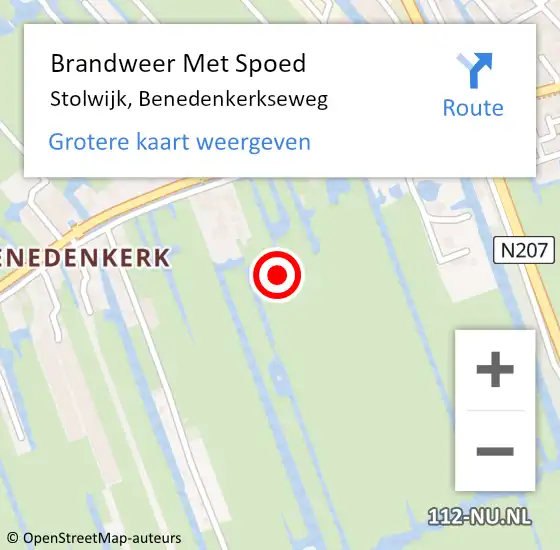 Locatie op kaart van de 112 melding: Brandweer Met Spoed Naar Stolwijk, Benedenkerkseweg op 22 augustus 2021 19:33