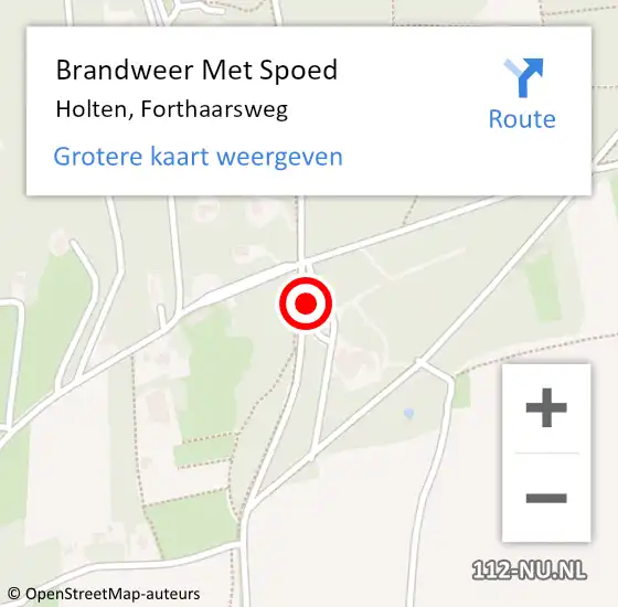 Locatie op kaart van de 112 melding: Brandweer Met Spoed Naar Holten, Forthaarsweg op 22 augustus 2021 20:05