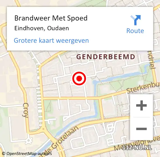 Locatie op kaart van de 112 melding: Brandweer Met Spoed Naar Eindhoven, Oudaen op 22 augustus 2021 21:20