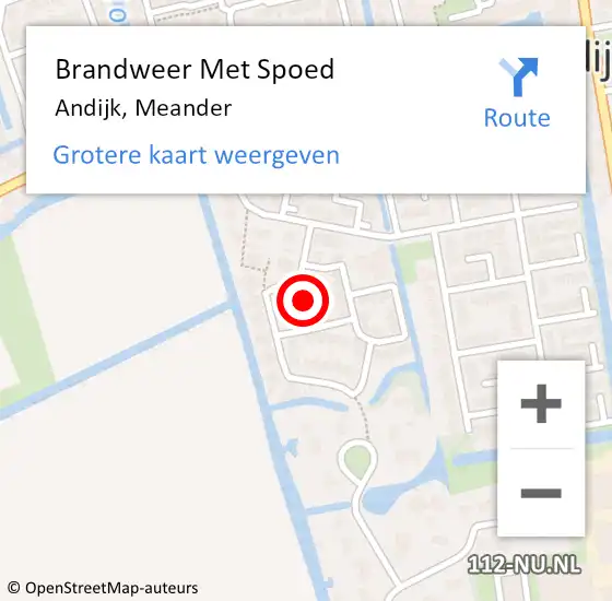 Locatie op kaart van de 112 melding: Brandweer Met Spoed Naar Andijk, Meander op 22 augustus 2021 21:41