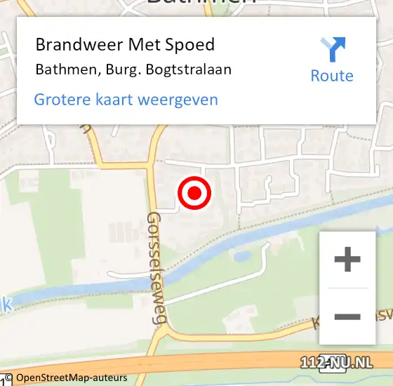 Locatie op kaart van de 112 melding: Brandweer Met Spoed Naar Bathmen, Burg. Bogtstralaan op 22 augustus 2021 23:33