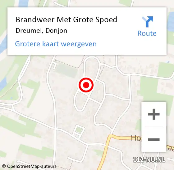 Locatie op kaart van de 112 melding: Brandweer Met Grote Spoed Naar Dreumel, Donjon op 23 augustus 2021 00:11