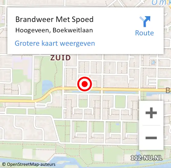 Locatie op kaart van de 112 melding: Brandweer Met Spoed Naar Hoogeveen, Boekweitlaan op 23 augustus 2021 00:58