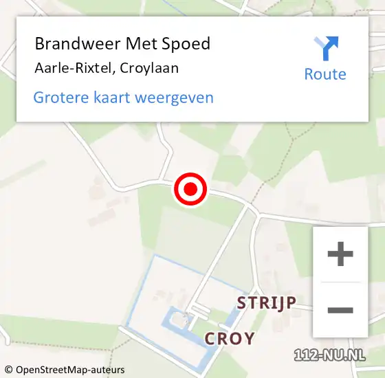 Locatie op kaart van de 112 melding: Brandweer Met Spoed Naar Aarle-Rixtel, Croylaan op 23 augustus 2021 01:17