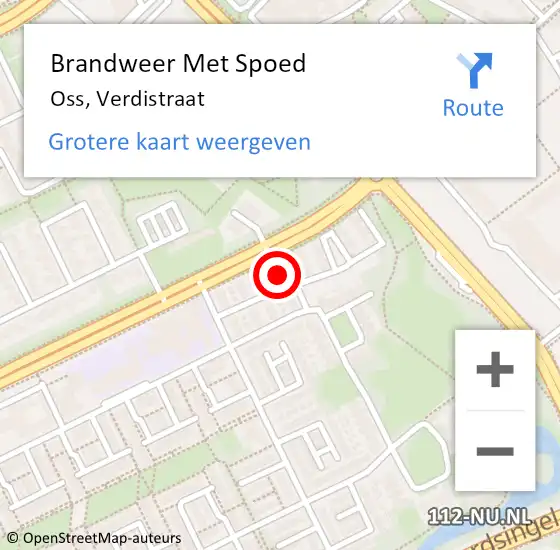 Locatie op kaart van de 112 melding: Brandweer Met Spoed Naar Oss, Verdistraat op 23 augustus 2021 01:47