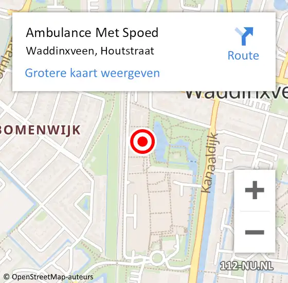 Locatie op kaart van de 112 melding: Ambulance Met Spoed Naar Waddinxveen, Houtstraat op 23 augustus 2021 01:58