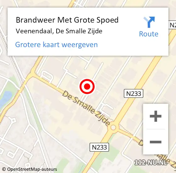 Locatie op kaart van de 112 melding: Brandweer Met Grote Spoed Naar Veenendaal, De Smalle Zijde op 23 augustus 2021 02:01